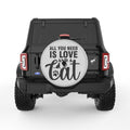 ALL YOU NEED IS LOVE AND A CAT SILVER CARBON FIBER TIRE COVER
