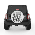 ALL YOU NEED IS LOVE AND A CAT PEARL  WHITE CARBON FIBER TIRE COVER