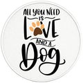 ALL YOU NEED IS LOVE AND DOGS PEARL  WHITE CARBON FIBER TIRE COVER