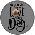 ALL YOU NEED IS LOVE AND DOGS SILVER CARBON FIBER TIRE COVER