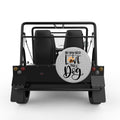 ALL YOU NEED IS LOVE AND A DOG SILVER CARBON FIBER TIRE COVER FOR MOKE