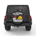 ALL YOU NEED IS LOVE AND TACOS BLACK CARBON FIBER TIRE COVER