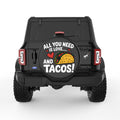 ALL YOU NEED IS LOVE AND TACOS BLACK TIRE COVER