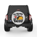 ALL YOU NEED IS LOVE AND TACOS SILVER CARBON FIBER TIRE COVER