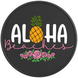 ALOHA BEACHES BLACK CARBON FIBER TIRE COVER