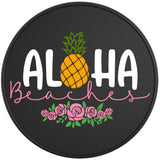 ALOHA BEACHES BLACK TIRE COVER