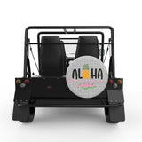 ALOHA BEACHES SILVER CARBON FIBER TIRE COVER FOR MOKE