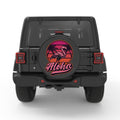 ALOHA FLAMINGO BLACK CARBON FIBER TIRE COVER