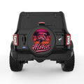 ALOHA FLAMINGO BLACK TIRE COVER