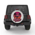 ALOHA FLAMINGO WHITE TIRE COVER