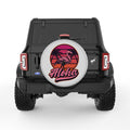 ALOHA FLAMINGO SILVER CARBON FIBER TIRE COVER