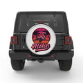 ALOHA FLAMINGO SILVER CARBON FIBER TIRE COVER