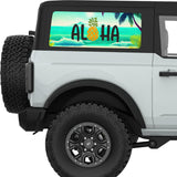 ALOHA SUMMER BEACH QUARTER WINDOW DECAL FITS 2021+ FORD BRONCO 2 DOOR HARD TOP