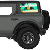 ALOHA SUMMER BEACH QUARTER WINDOW DECAL FITS 2021+ FORD BRONCO 4 DOOR HARD TOP