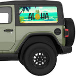 ALOHA SUMMER BEACH QUARTER WINDOW DECAL FITS 2018+ JEEP WRANGLER 2 DOOR HARD TOP JL