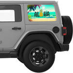 ALOHA SUMMER BEACH QUARTER WINDOW DECAL FITS 2018+ JEEP WRANGLER 4 DOOR HARD TOP JLU