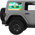 ALOHA SUMMER BEACH QUARTER WINDOW DECAL FITS 2011-2018 JEEP WRANGLER 4 DOOR HARD TOP JKU