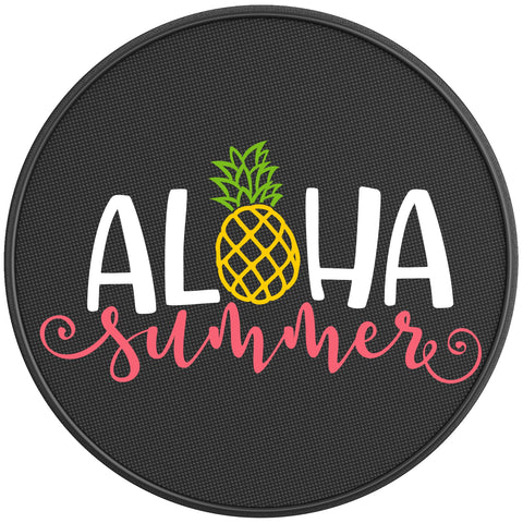 ALOHA SUMMER BLACK CARBON FIBER TIRE COVER