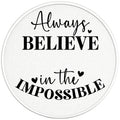 ALWAYS BELIEVE IN THE IMPOSSIBLE PEARL  WHITE CARBON FIBER TIRE COVER