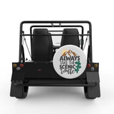 ALWAYS TAKE THE SCENIC ROUTE WHITE CARBON FIBER TIRE COVER FOR MOKE