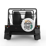 ALWAYS TAKE THE SCENIC ROUTE WHITE TIRE COVER FOR MOKE