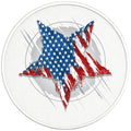 AMERICAN ARMY STAR PEARL  WHITE CARBON FIBER TIRE COVER
