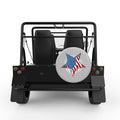 AMERICAN ARMY STAR SILVER CARBON FIBER TIRE COVER FOR MOKE