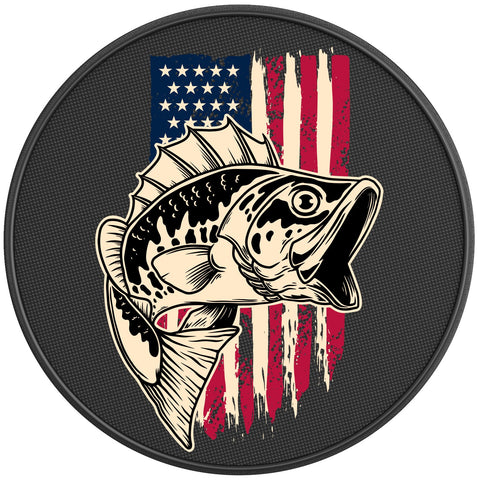 AMERICAN BASS FISH BLACK CARBON FIBER TIRE COVER