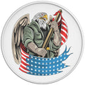 AMERICAN EAGLE ARMY SOLDIER WHITE TIRE COVER