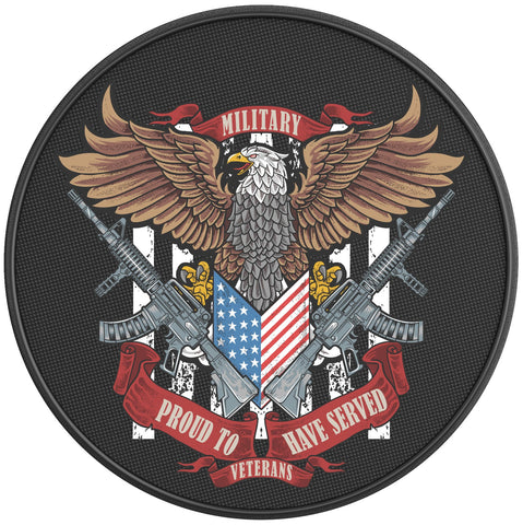 AMERICAN EAGLE USA FLAG PEARL  WHITE CARBON FIBER TIRE COVER