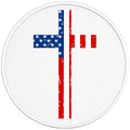 AMERICAN FLAG CROSS PEARL  WHITE CARBON FIBER TIRE COVER