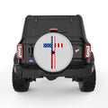 AMERICAN FLAG CROSS SILVER CARBON FIBER TIRE COVER