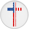 AMERICAN FLAG CROSS WHITE TIRE COVER