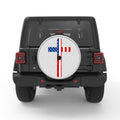 AMERICAN FLAG CROSS SILVER CARBON FIBER TIRE COVER