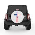 AMERICAN FLAG CROSS PEARL  WHITE CARBON FIBER TIRE COVER