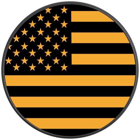 AMERICAN FLAG CYBER ORANGE BLACK CARBON FIBER TIRE COVER