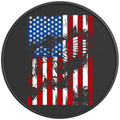 AMERICAN FLAG EAGLE PEARL  WHITE CARBON FIBER TIRE COVER