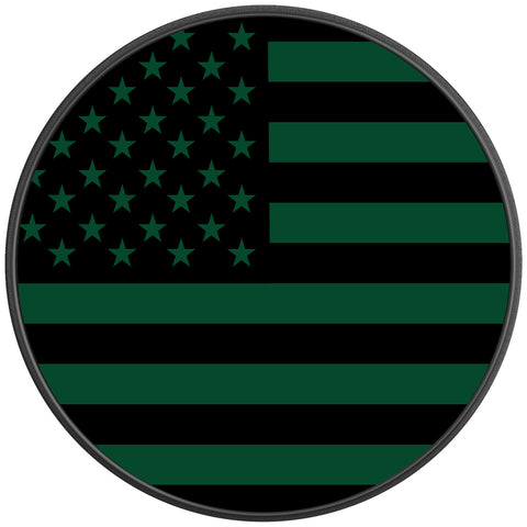 AMERICAN FLAG ERUPTION GREEN BLACK CARBON FIBER TIRE COVER