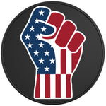 AMERICAN FLAG FIST BLACK TIRE COVER