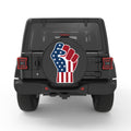 AMERICAN FLAG FIST PEARL  WHITE CARBON FIBER TIRE COVER