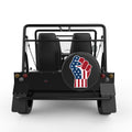 AMERICAN FLAG FIST BLACK CARBON FIBER TIRE COVER FOR MOKE