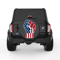 AMERICAN FLAG FIST BLACK TIRE COVER
