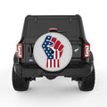 AMERICAN FLAG FIST SILVER CARBON FIBER TIRE COVER