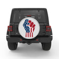 AMERICAN FLAG FIST BLACK TIRE COVER