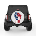 AMERICAN FLAG FIST PEARL  WHITE CARBON FIBER TIRE COVER