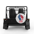 AMERICAN FLAG FIST WHITE CARBON FIBER TIRE COVER FOR MOKE