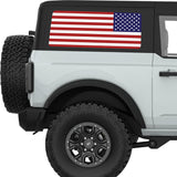 AMERICAN FLAG QUARTER WINDOW DECAL FITS 2021+ FORD BRONCO 2 DOOR HARD TOP