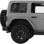 AMERICAN FLAG HORSE QUARTER WINDOW DECAL FITS 2011-2018 JEEP WRANGLER 4 DOOR HARD TOP JKU