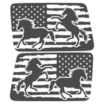 AMERICAN FLAG HORSE QUARTER WINDOW DRIVER & PASSENGER DECALS