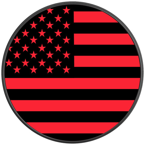 AMERICAN FLAG RACE RED BLACK CARBON FIBER TIRE COVER